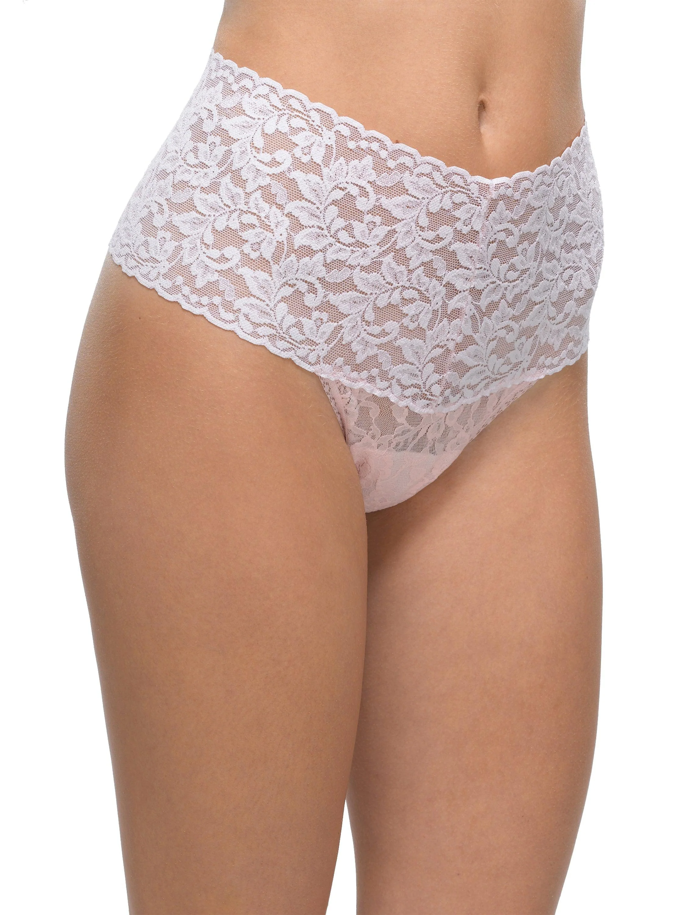 Retro Lace Thong Bliss Pink - Image 4