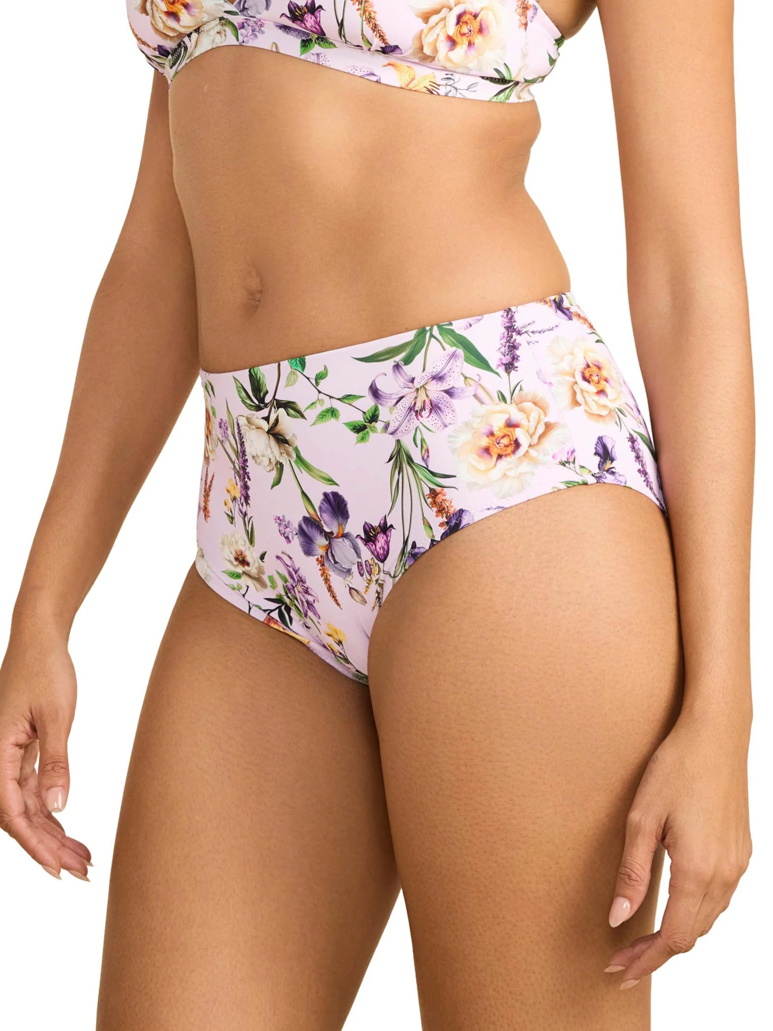 Swim High Rise Bottom Fawning Flora Purple - Image 4